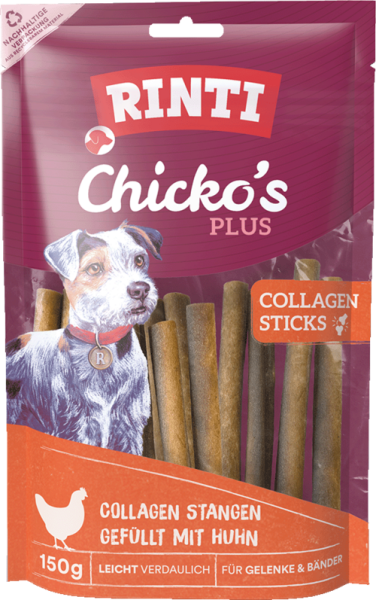 Rinti Chicko's Plus Collagen Sticks mit Huhn   |  Beutel   |  150g